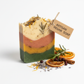 Handmade vegan bath soap bar with natural botanicals